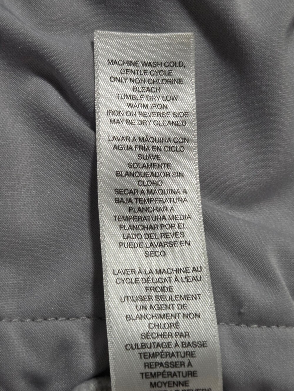 Weekends by Chico's Cozy Gray Embossed Floral Quarter Zip Fleece Tunic Sweatshir - Picture 9 of 10